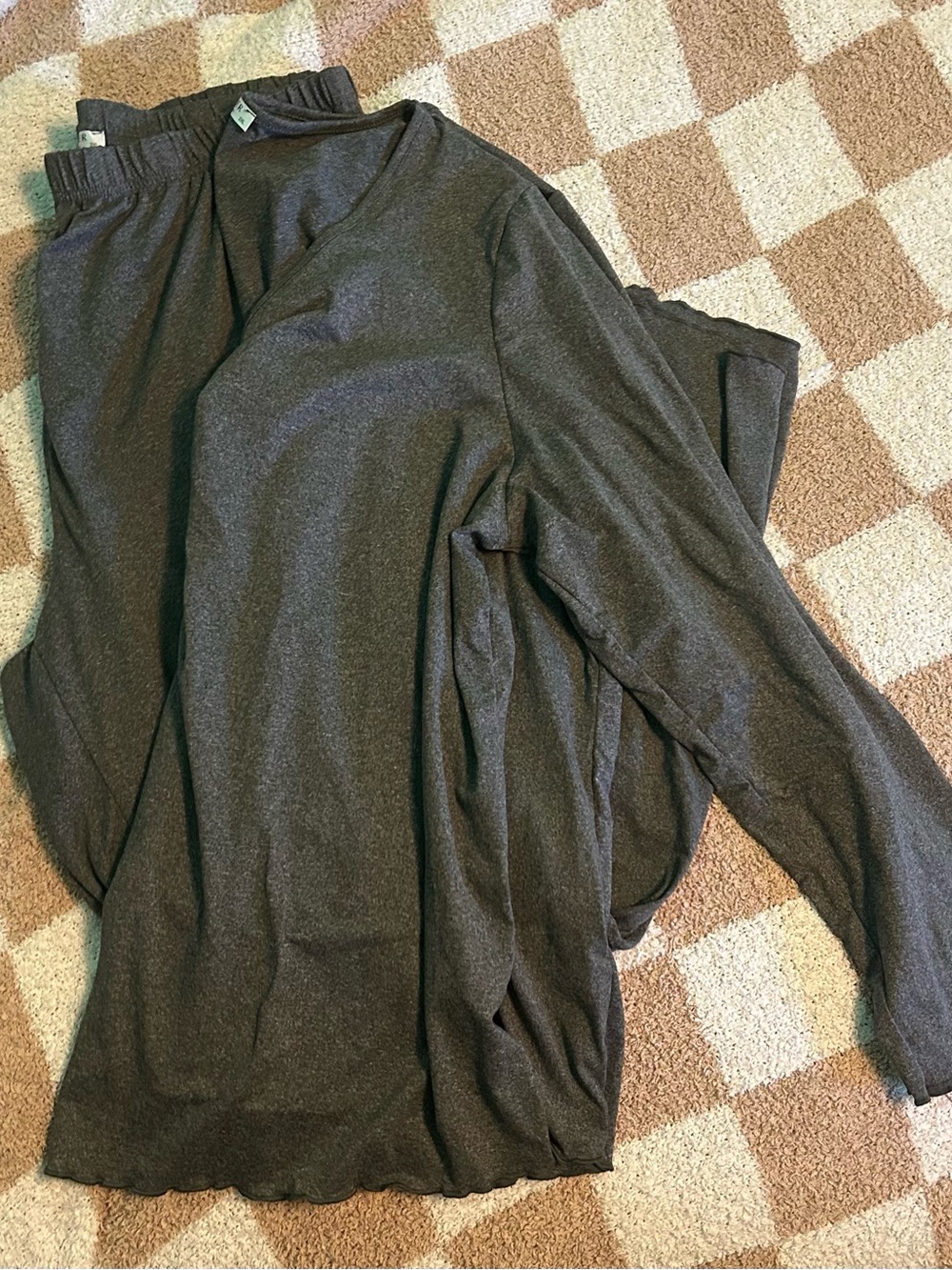 Charcoal Gray Lounge Set - Cozy Top & Pants